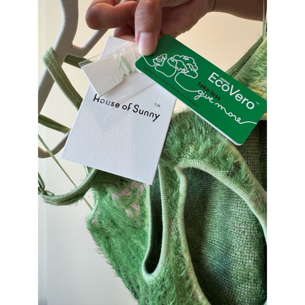 House of Sunny Hot Springs Hockney Mini Dress in Grass, Small, NWT - Picture 10 of 11